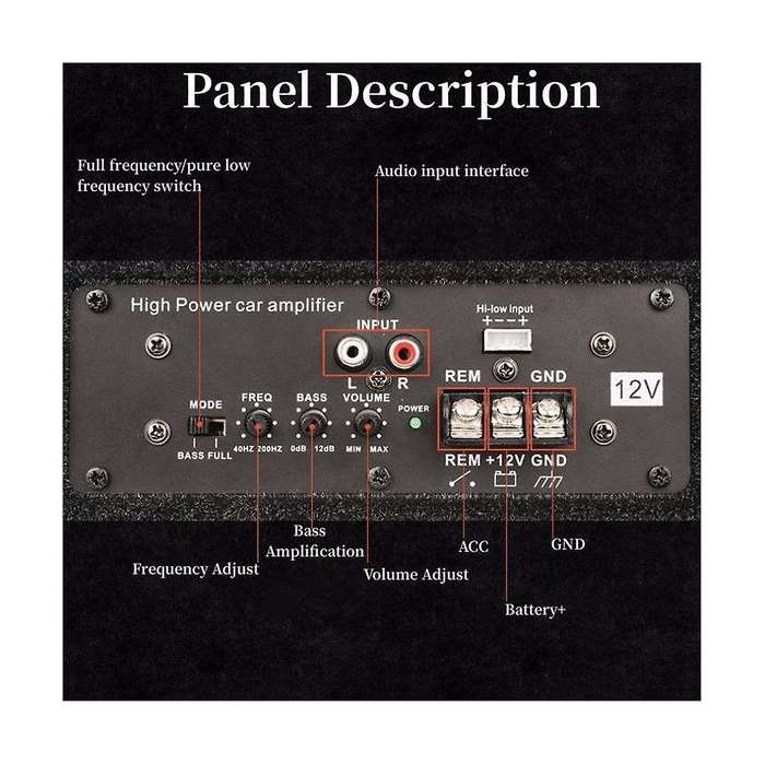 Car Mounted Subwoofer Ultra-thin Seat Modification 600W Subwoofer 12V Dedicated Car Audio System