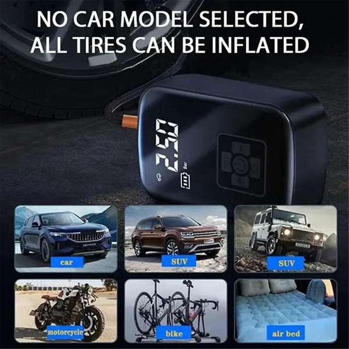 Car Mounted Wireless Digital Display Inflation Pump Portable Wireless Air Pump Tire Inflator with P