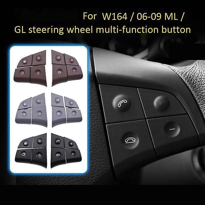 Car Multifunction Audio Steering Wheel Button Cover for - W164 ML 2006-2009 Gray