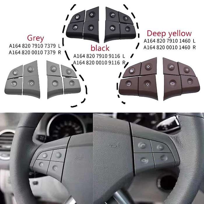 Car Multifunction Audio Steering Wheel Button Cover for - W164 ML 2006-2009 Gray