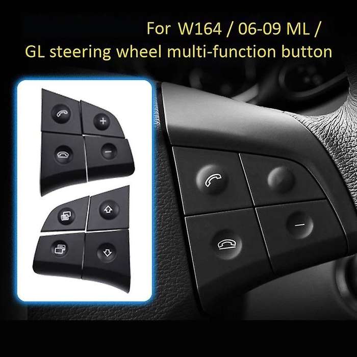 Car Multifunction Audio Steering Wheel Button Cover for - W164 ML 2006-2009 Gray