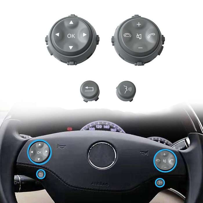 Car Multifunction Steering Wheel Button for W221 S-Class S280 S300 S350 S400 Grey