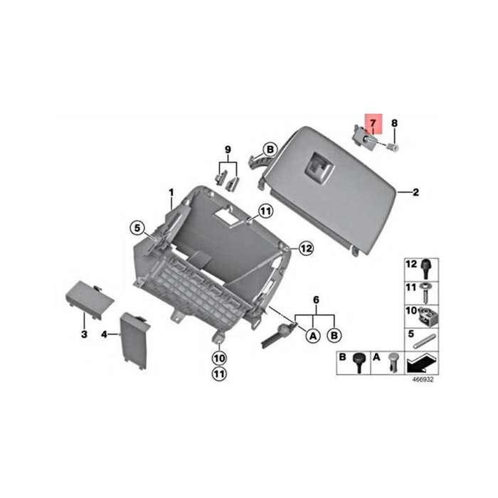Car Passenger Glovebox Opener Cover 51169242098 for F25 F26 X3 X4 2011-2017 Instrument Storage Box L