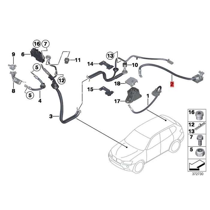 Car Positive Battery Cable 61129225099 for X3 X4 F25 F26 2009-2017 Battery Leads Protection Wire Cab