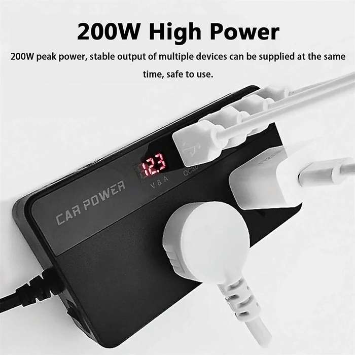 Car Power Inverter Power Pure Sine Wave Dc 12v 24v to Ac 220v Usb Car Transformer Convert Charging