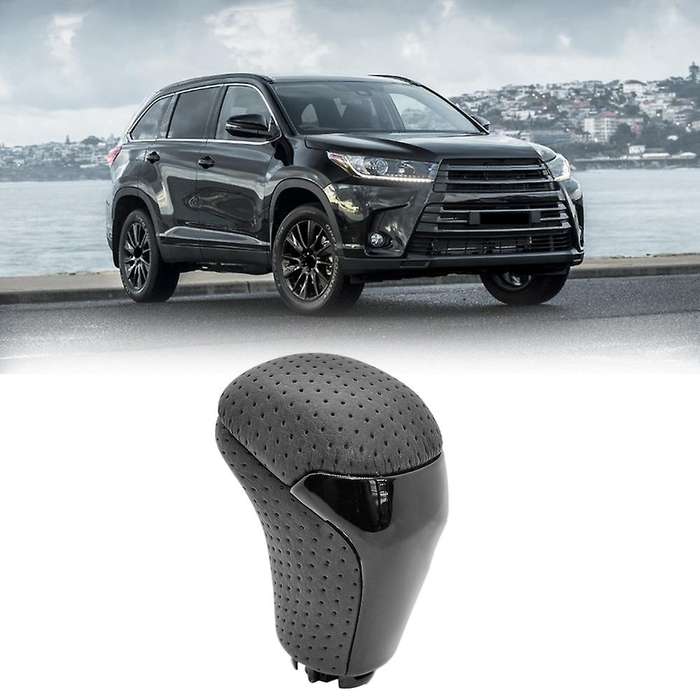 Car Pu Leather Gear Shift Knob Compatible Toyota Highlander Tacoma 2017-2019