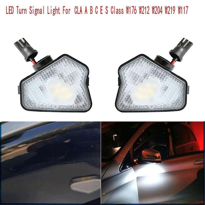 Car Puddle Light Rear Mirror Welcome Light LED Turn Signal Light for CLA C E S Class W176 W212 W204
