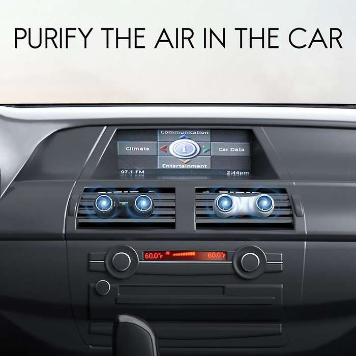 Car Purifier Outlet Conditioning Clip Purifier Car Air Purifier Negative Ion Purifier for Car Black