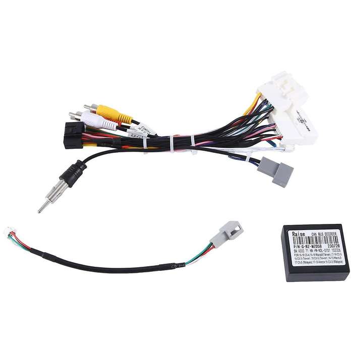 Car Radio Cable Adapter Android Wiring Harness Power Connector Socket with Can Bus Decoder for Mazda