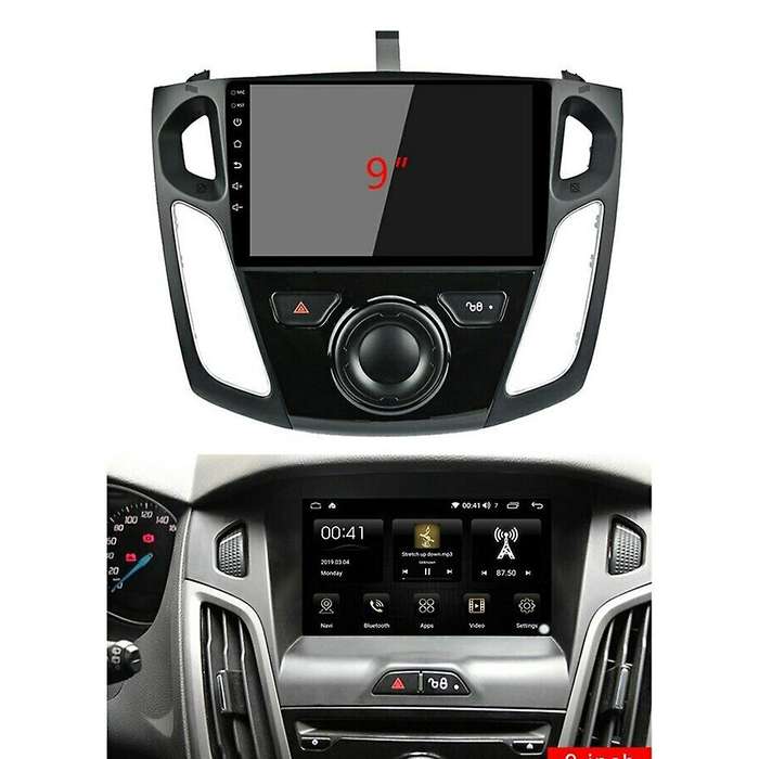 Car Radio Fascia Trim Kit, 9 Inch Dash Panel 2 DIN DVD Frame Install Kit for Focus 3 2012 2013 2014