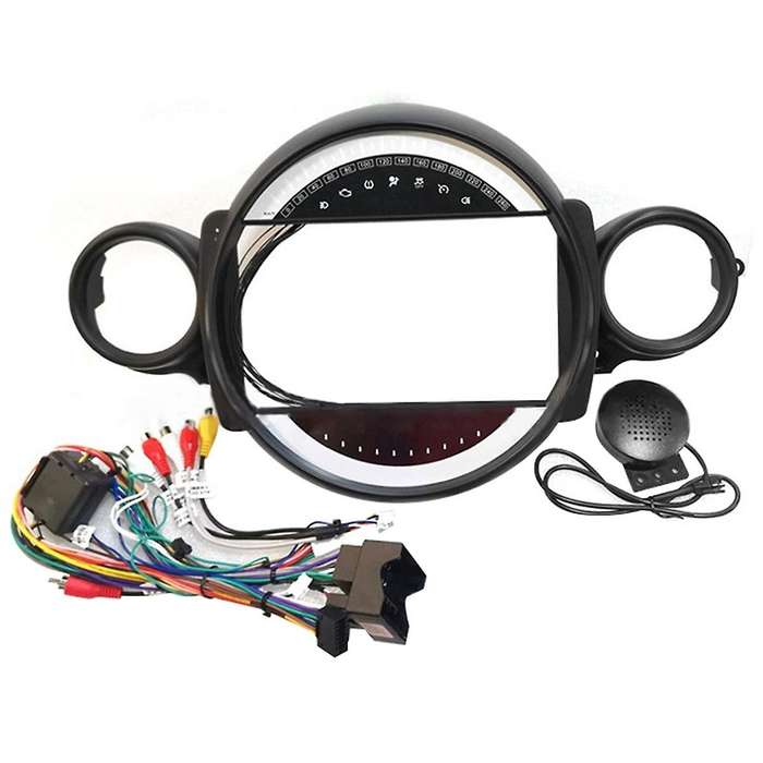 Car Radio Fascias Frame for R56 R60 2007-2011 9 Inch Stereo Panel Wiring Harness Power Cable Adapter