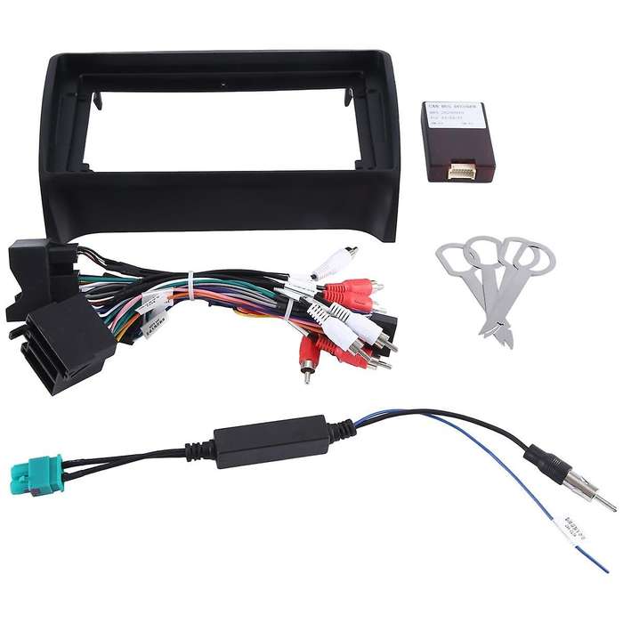 Car Radio Fascias Frame for Tt Mk2 2006-2014 2 Din 9 Inch Stereo Panel Wiring Harness Power Cable A