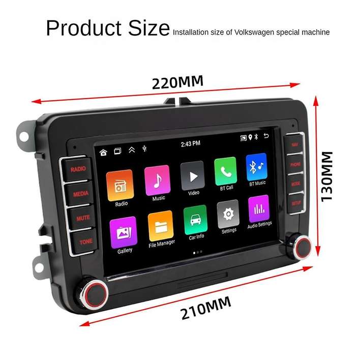 Car Radio Multimedia Player for B7 B6 Golf 2 Din Android 11 Carplay Dvd Gps,2+32