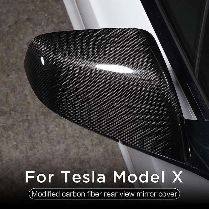 Car Real Carbion Fiber Side Mirror Cover for Model X 2016-2020 Rear View Mirror Cover Trim Frame Acc