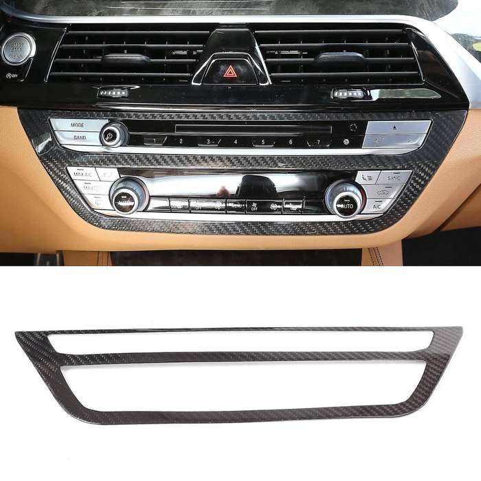 Car Real Carbon Fiber Center Air Conditioning Decoration Frame Trim Accessories for - New 5 Series G