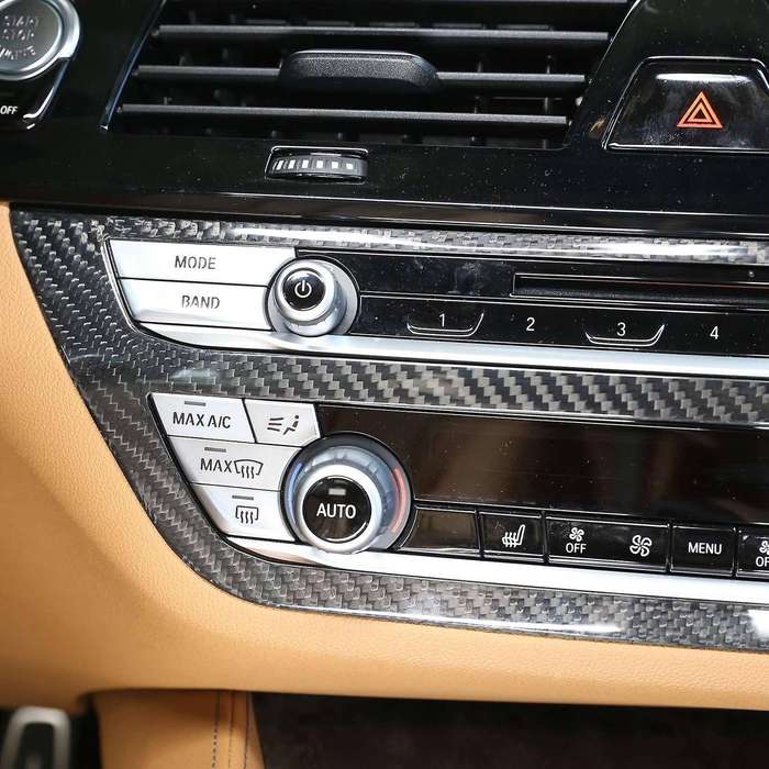 Car Real Carbon Fiber Center Air Conditioning Decoration Frame Trim Accessories for - New 5 Series G