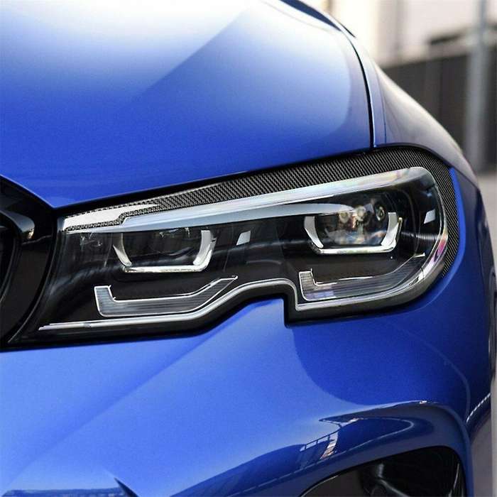 Car Real Carbon Fiber Headlight Eyebrow Eyelid for 3 Series G20 G28 Sedan 2020