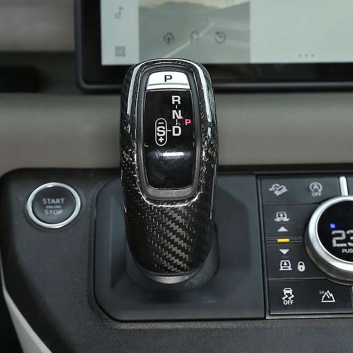 Car Real Carbon Fiber Gear Shift Head Cover Trim Stickers for 110 2020-2021