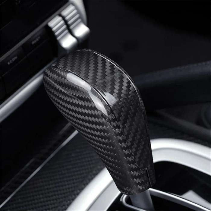 Car Real Carbon Fiber Gear Knob Cover Trim for 2004-2009 Center Console Interior Decoration