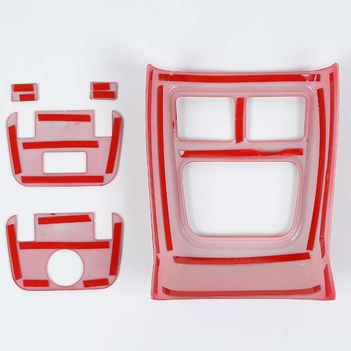 Car Rear Air Conditioner Outlet Vent Trim Cover Kit ABS for Charger 300C 2015-2021 (Red)