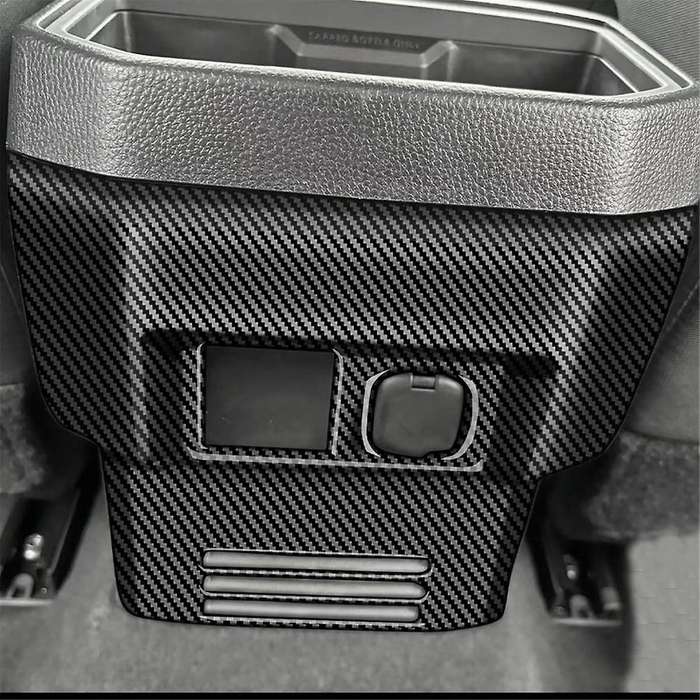 Car Rear Air Conditioner Vent Outlet Frame Anti-Kick Panel Cover Trim for 2024 Carbon Fiber