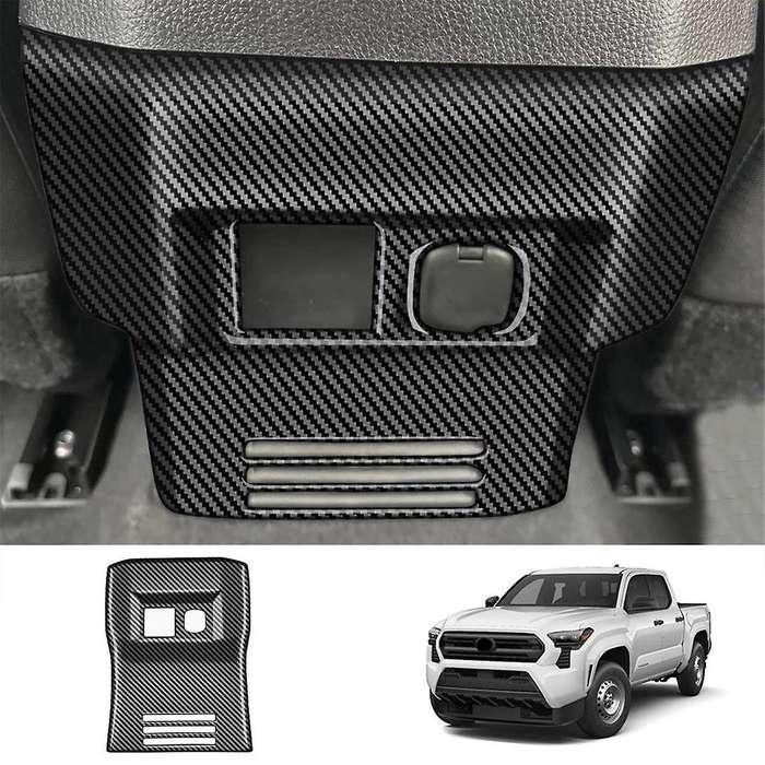 Car Rear Air Conditioner Vent Outlet Frame Anti-Kick Panel Cover Trim for 2024 Carbon Fiber