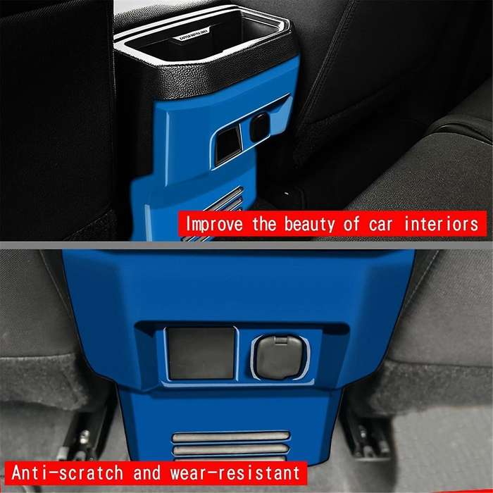 Car Rear Air Conditioner Vent Outlet Frame Anti-Kick Panel Cover Trim for 2024 Blue