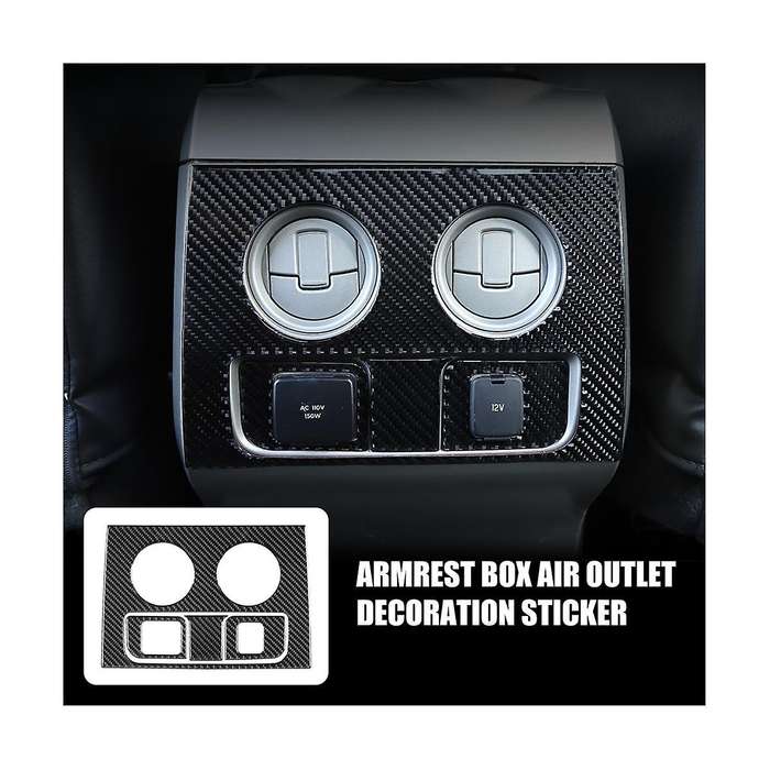 Car Rear Air Outlet Cover Trim Decoration Stickers for 2009-2014 Interior Accessories - Soft Carbon