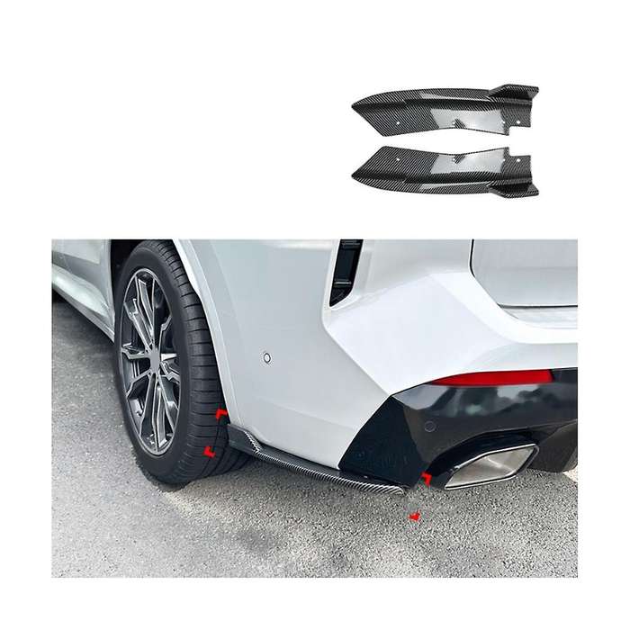 Car Rear Bumper Lip Diffuser Splitter Winglet Apron Spoiler for 3 Series X3 G01 2022+ Carbon Fiber