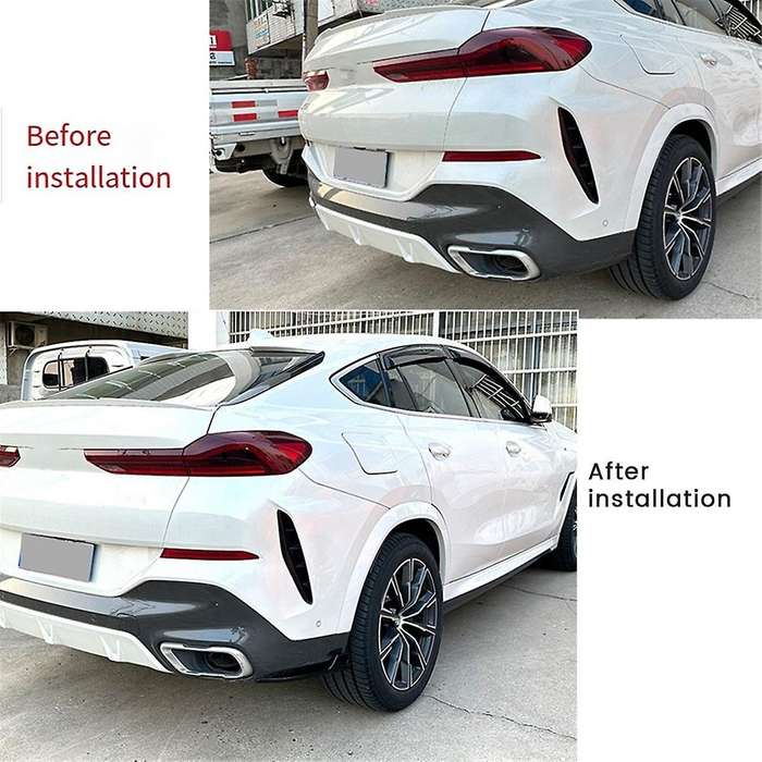 Car Rear Bumper Lip Diffuser Splitter Winglet Apron Spoiler for Bmw X6 G06 M Sport 2020-2022 Gloss B
