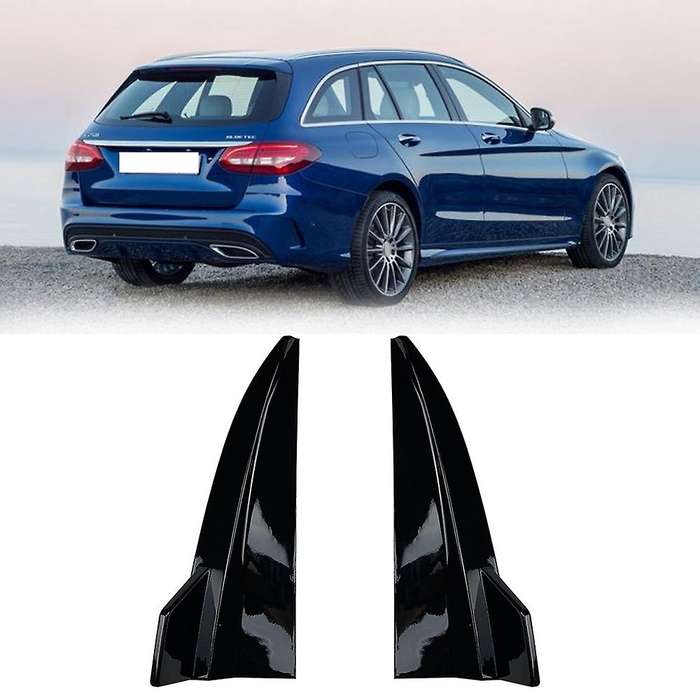 Car Rear Bumper Lip Splitter Spoiler Flaps for S205 C260 C300 C43 Sports Sedan Coupe Wagon 15-21 Bla