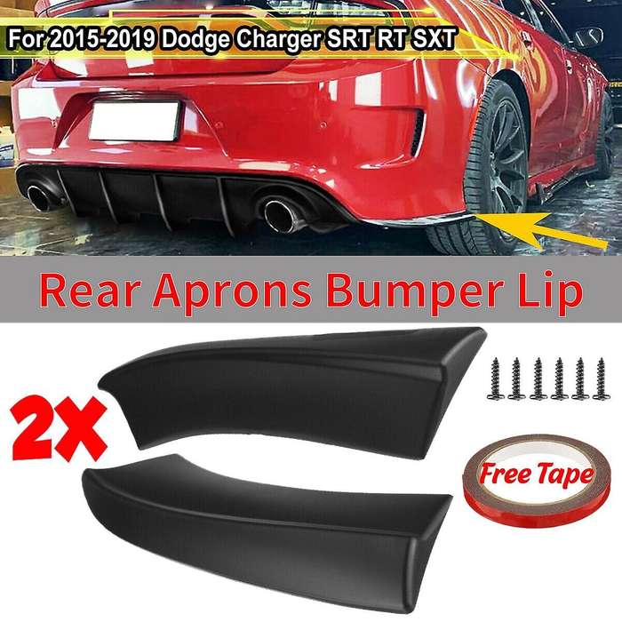 Car Rear Bumper Lip Splitters Canards Side Cover for Charger RT SXT 2015-2021 Matte Black