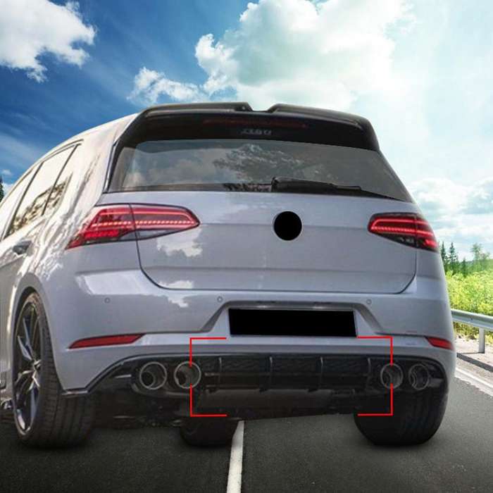 Car Rear Bumper Protector Spoiler Lip Rear Bumper Diffuser Splitter Spoiler Fins Trim for Golf MK7 M