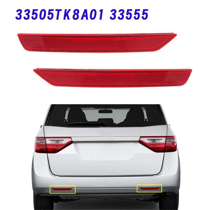 Car Rear Bumper Reflector Warning Strip 33505TK8A01 for Odyssey SE 2014-2017 EX EX-L LX Touring Elit