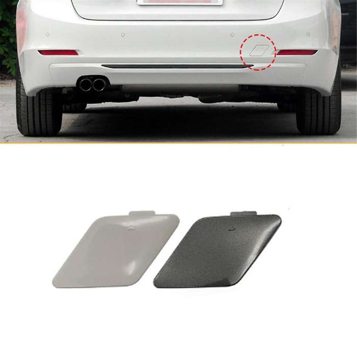 Car Rear Bumper Tow Eye Hook Eye Cover Cap 51127312748 for F30 F35 2012-2015 Silver Gray Rear Trail