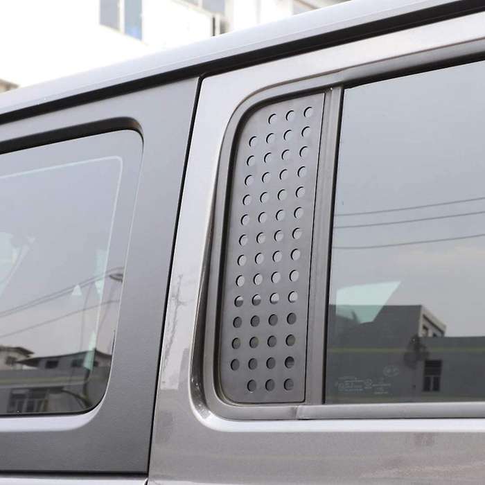 Car Rear Door Window Glass Panel Decoration Cover Trims for JL JT 2018+ 4 Door, Aluminum