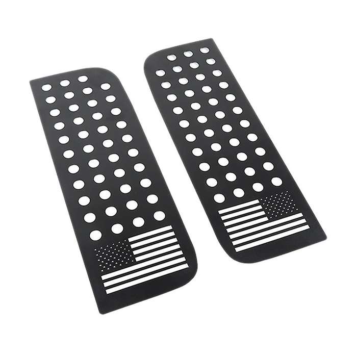 Car Rear Door Window Glass Panel Flag Decoration Cover Trims for Wrangler JL JT 2018+ 4 Door, Alumin