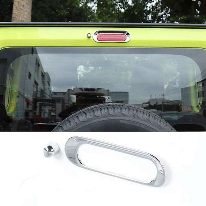 Car Rear High Position Brake Light Frame Decorative Cover Stickers Accessories for Jimny 2019- Silve