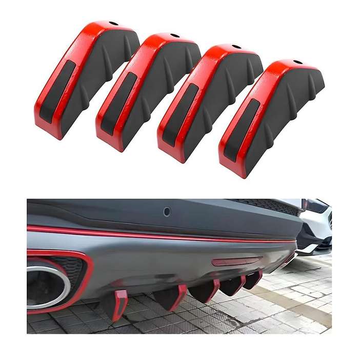Car Rear Lower Bumper Wing Lip Diffuser, Anti-crash Accessories Spoiler Protector, Rear Bumper Spli