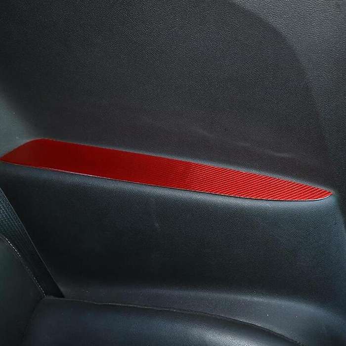 Car Rear Seat Armrest Panel Stickers Decoration Carbon Fiber for 2012 2013 2014 2015 (Red)
