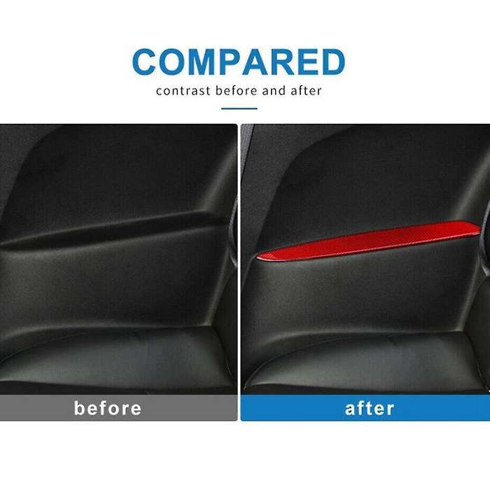 Car Rear Seat Armrest Panel Stickers Decoration Carbon Fiber for 2012 2013 2014 2015 (Red)