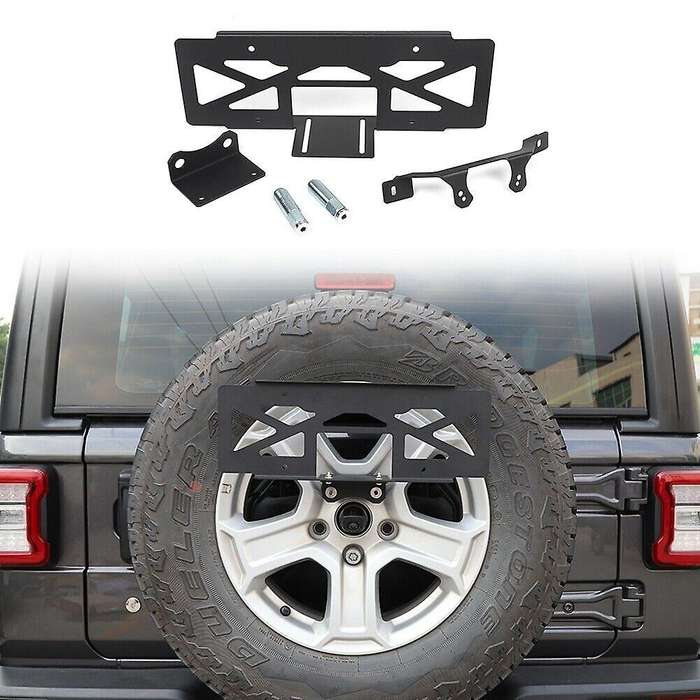 Car Rear Spare Tire License Plate Bracket Holder Fit for JL 2018-2020