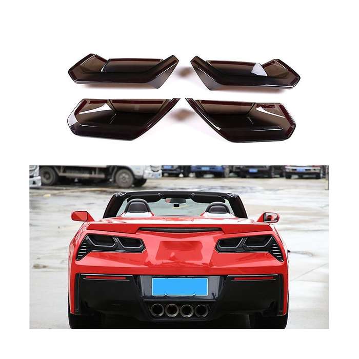 Car Rear Tail Light Rear Fog Blackout Cover Trim Sticker Tail Light Cover for C7 2014-2019