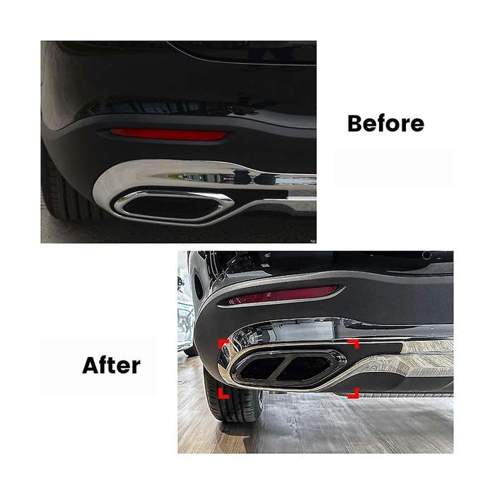 Car Rear Throat Exhaust Pipe Muffler Tips Cover Trim for Glc Class X254 2023+ Glc260 Glc300 (black)