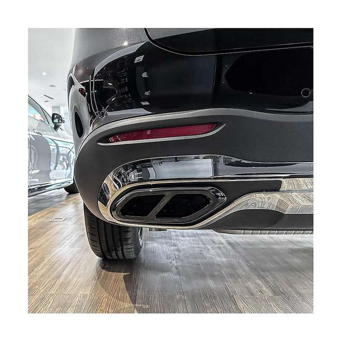 Car Rear Throat Exhaust Pipe Muffler Tips Cover Trim for Glc Class X254 2023+ Glc260 Glc300 (black)