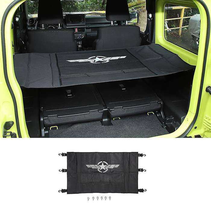 Car Rear Trunk Curtain Cover Storage Bag Net Stowing Tidying for 2019 2020 2021 Accessories, Black