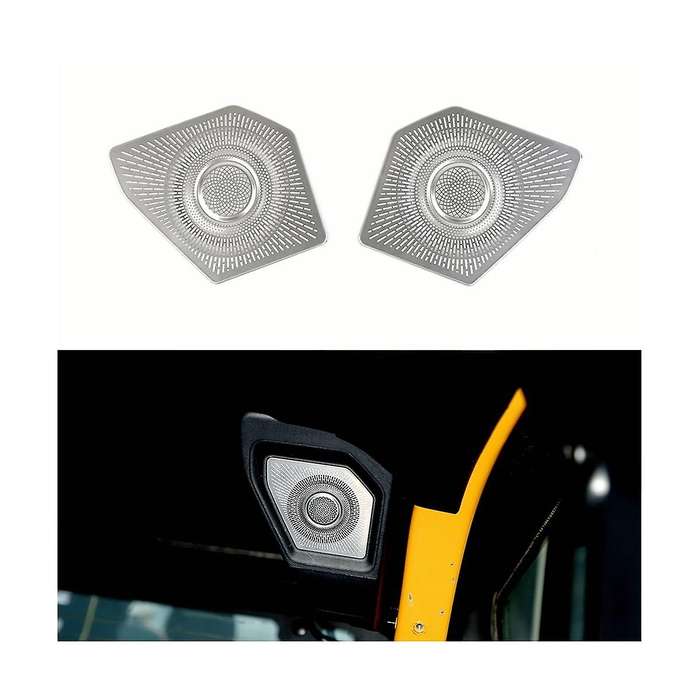 Car Rear Trunk Speaker Decoration Cover Trim Stickers for 2021-2023 Interior Accessories ,Stainless