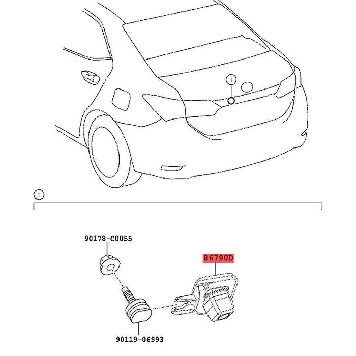 Car Rear View Backup Parking Camera for -I 2014-2017 8679002080 86790-02080(Without Bracket)