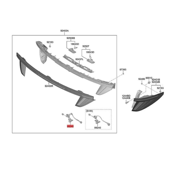 Car Rear View Camera Assy 99240-N8000 for 1500 CC 2000 CC 2021-2024 Park Assist Reverse Camera 99240