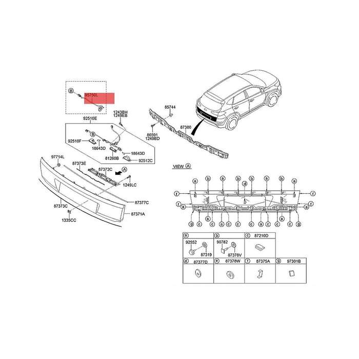 Car Rear View Camera Reverse Assist 95760-d3500 for 2016-2018 Parking Monitor Reversing Camera 9576